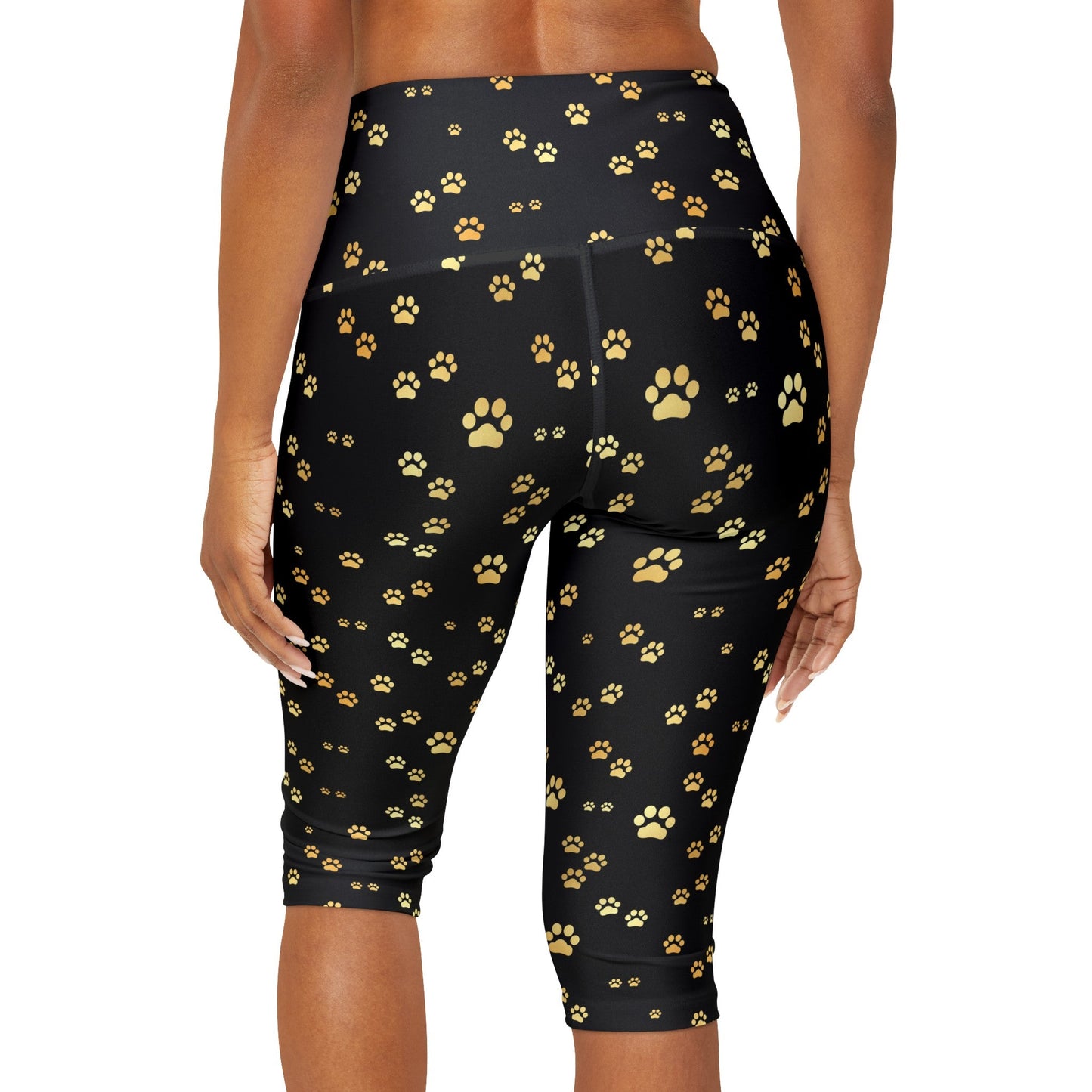 Golden Paws Yoga Capri Leggings - All Over Prints - Epileptic Al’s Shop