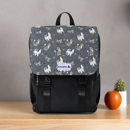 Gray & White Kitties Unisex Casual Shoulder Backpack - Bags - Epileptic Al’s Shop