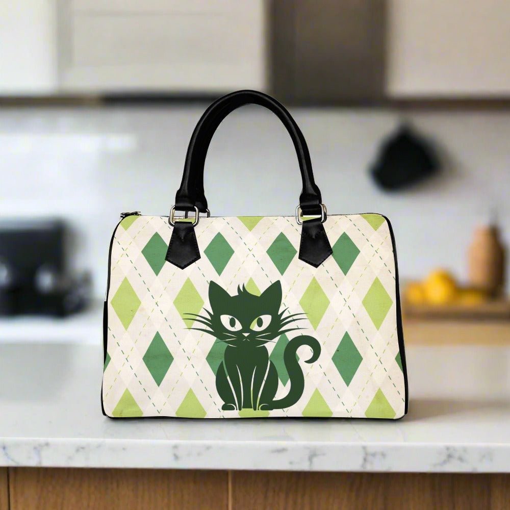 Green Cat Barrel Type Handbag - Bags - Epileptic Al’s Shop