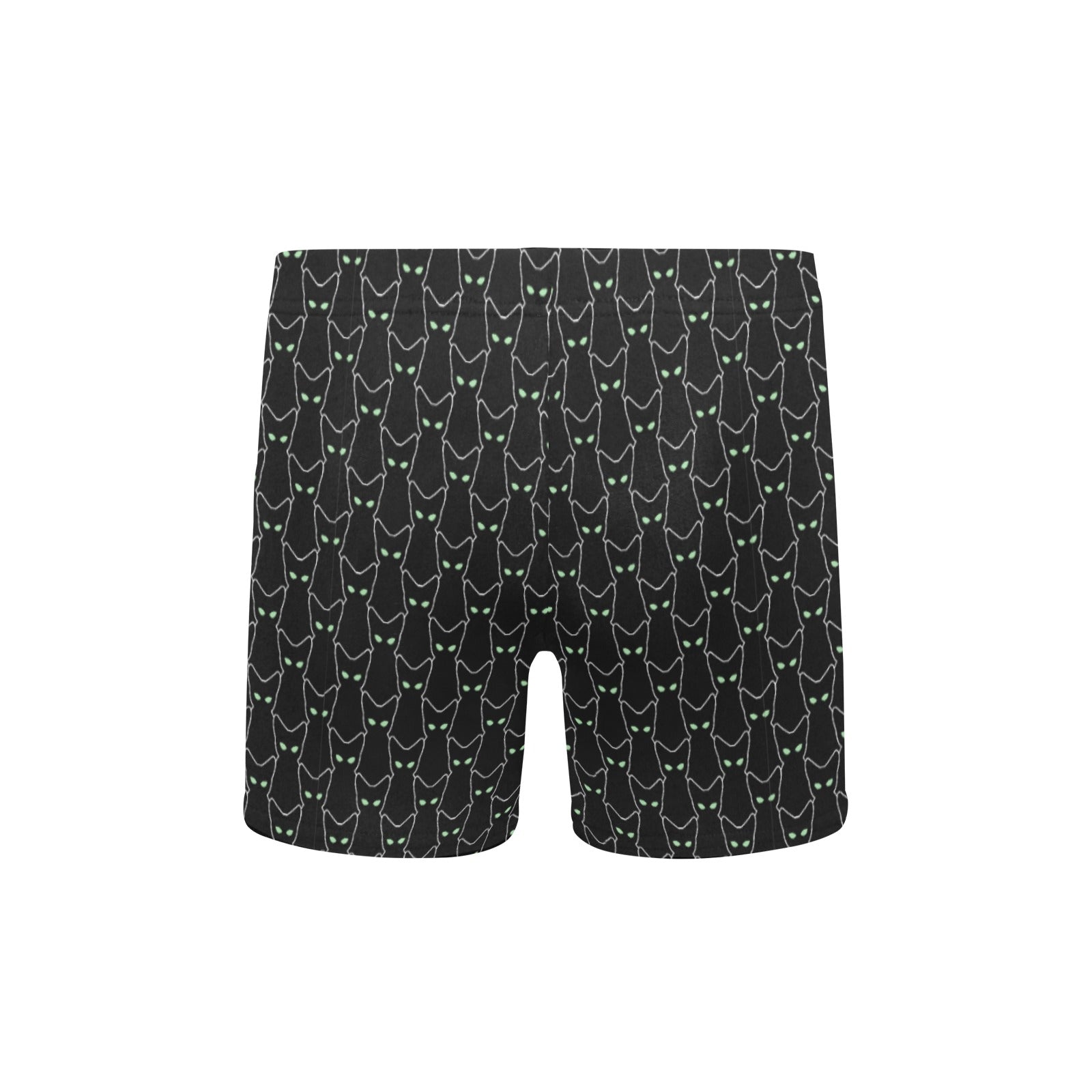 Green Eyed Black Kitties Big Boys' Swimming Trunks (L57) - Swimwear - Epileptic Al’s Shop