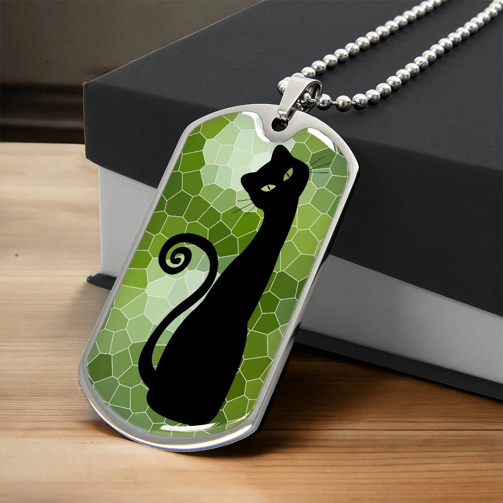 Green Eyed Cat Necklace - Jewelry - Epileptic Al’s Shop