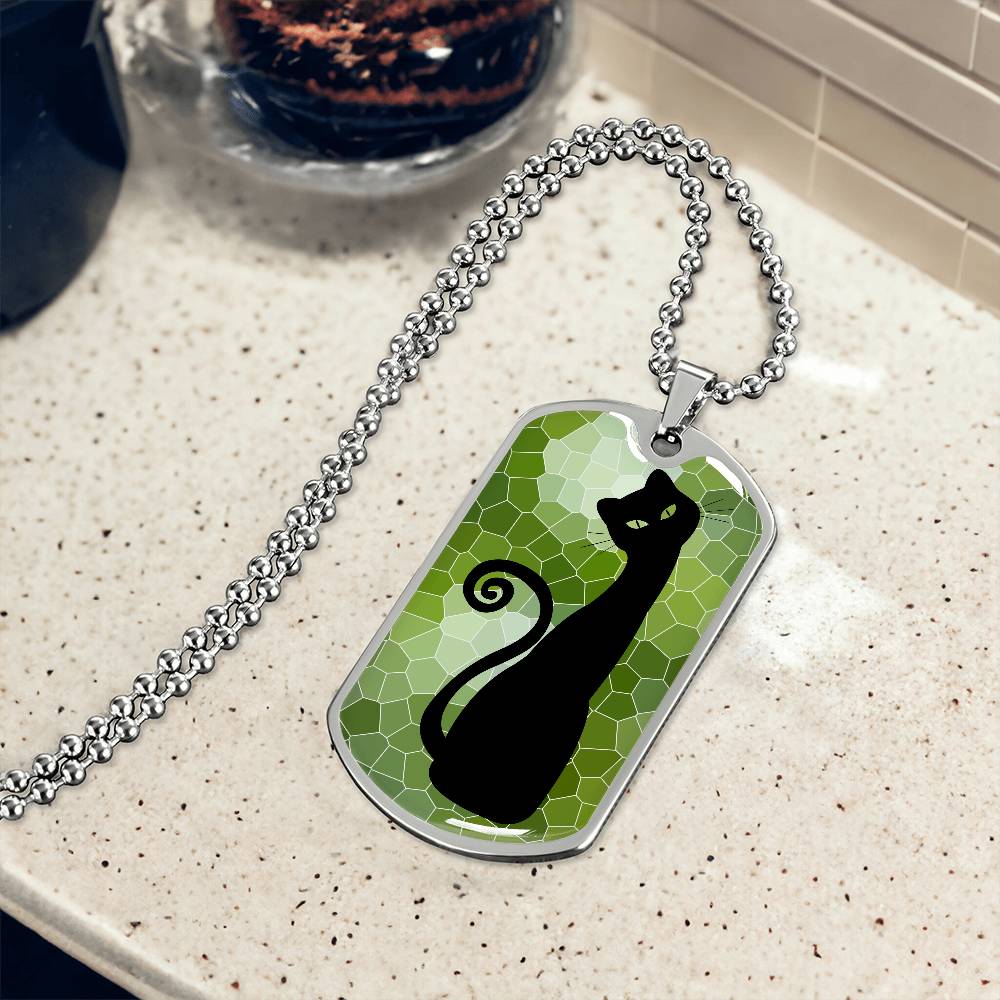 Green Eyed Cat Necklace - Jewelry - Epileptic Al’s Shop