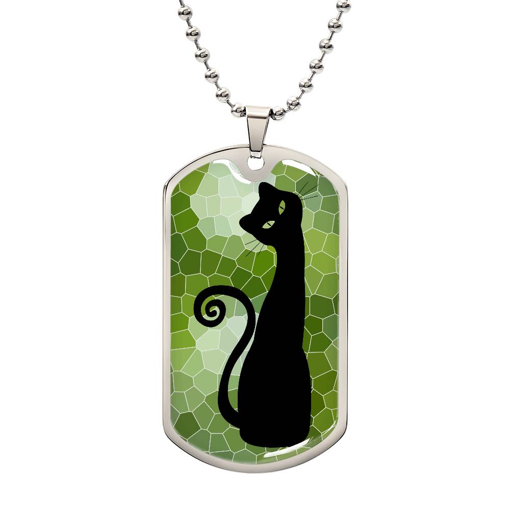 Green Eyed Cat Necklace - Jewelry - Epileptic Al’s Shop