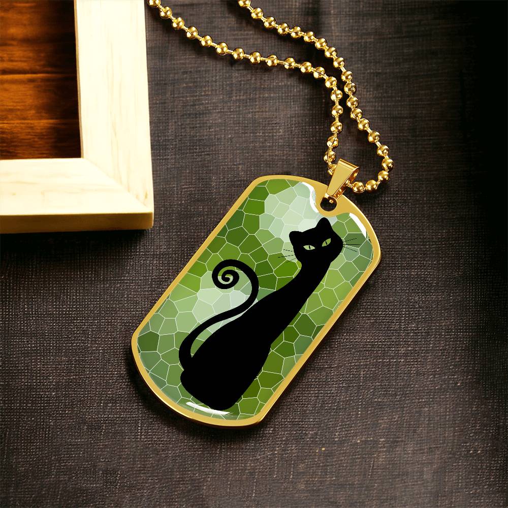 Green Eyed Cat Necklace - Jewelry - Epileptic Al’s Shop