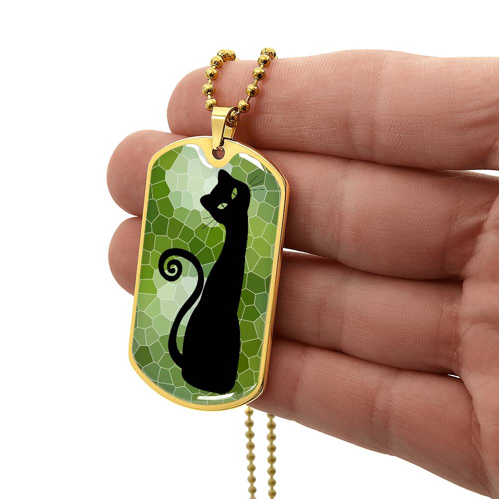 Green Eyed Cat Necklace - Jewelry - Epileptic Al’s Shop