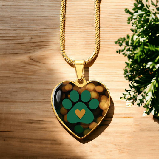 Green & Gold Paw Necklace - Jewelry - Epileptic Al’s Shop