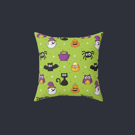 Green Halloween Spun Polyester Square Pillow - Home Decor - Epileptic Al’s Shop