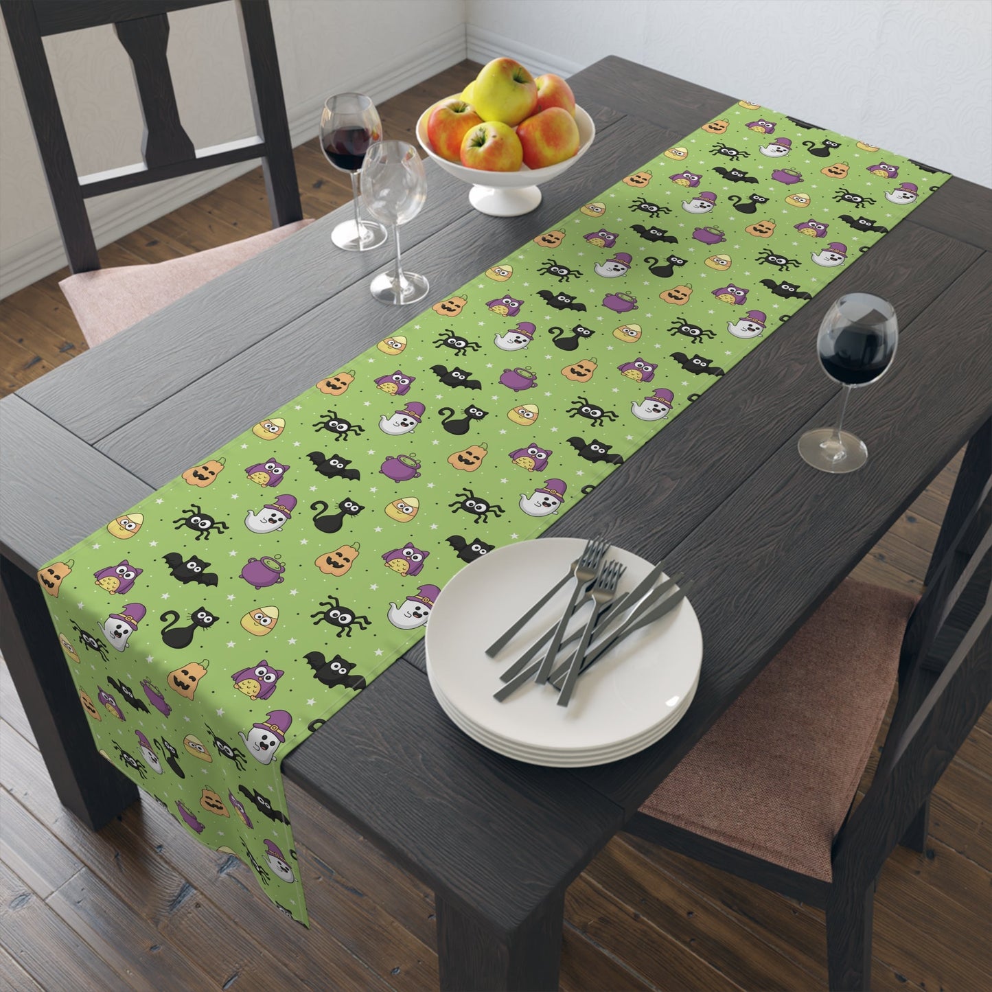 Green Halloween Table Runner (Cotton, Poly) - Home Decor - Epileptic Al’s Shop