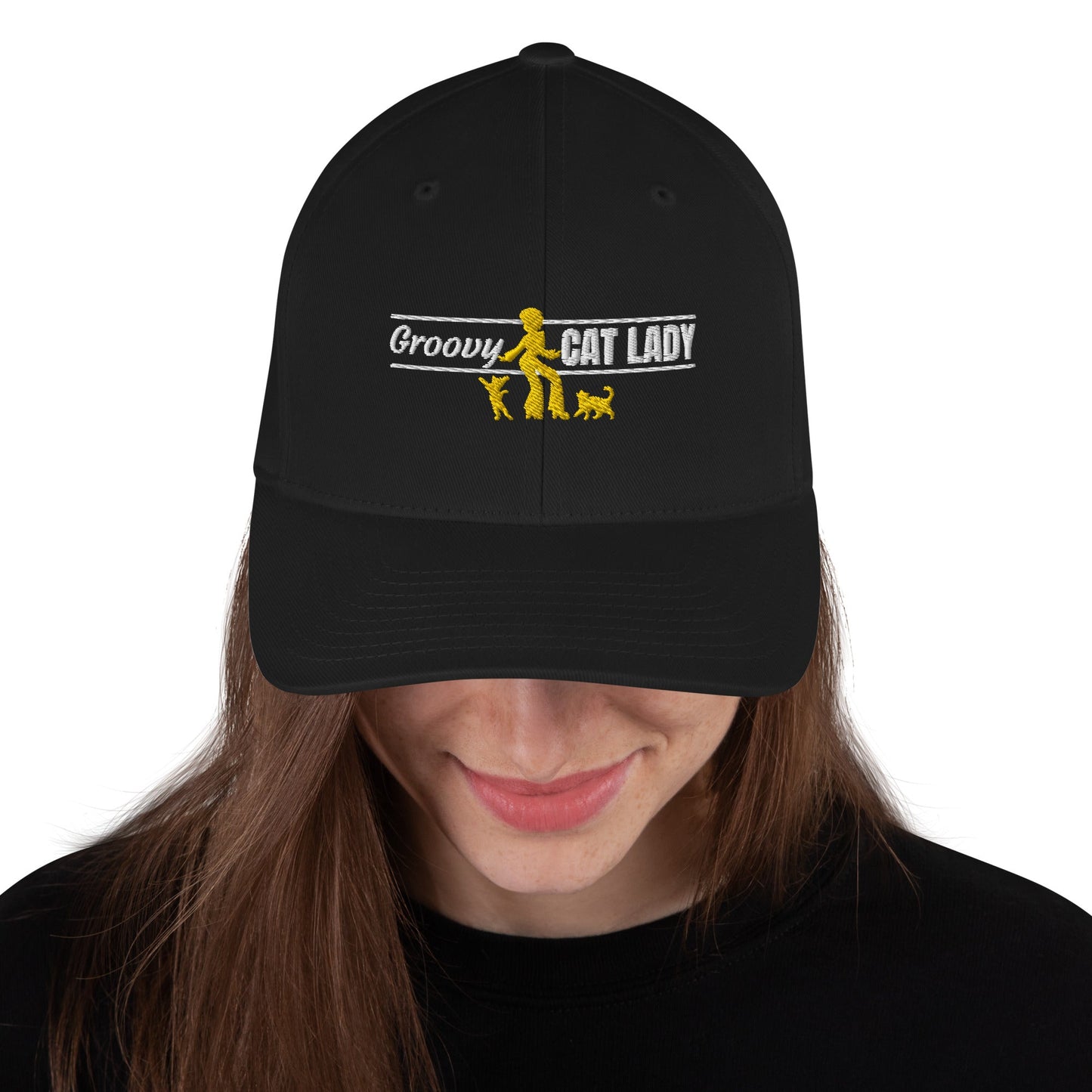 Groovy Cat Lady Structured Twill Cap - Hats - EpiAl's Shop