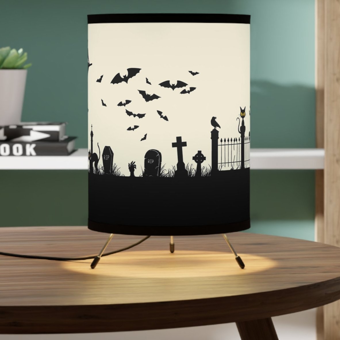 Halloween Cats Tripod Lamp with High - Res Printed Shade, US\CA plug - Home Decor - EpiAl's Shop