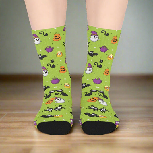 Halloween Mid - length Socks - All Over Prints - Epileptic Al’s Shop