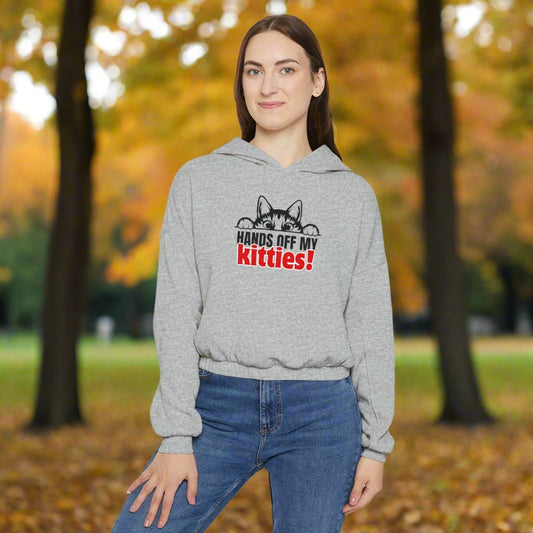 Hands Off My Kitties Women's Cinched Bottom Hoodie - Hoodie - EpiAl's Shop