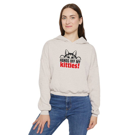 Hands Off My Kitties Women's Cinched Bottom Hoodie - Hoodie - EpiAl's Shop