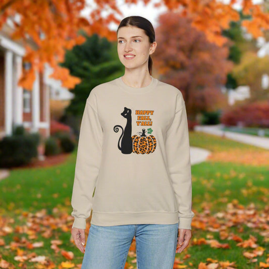 Happy Fall Y'all Unisex Heavy Blend™ Crewneck Sweatshirt - Sweatshirt - Epileptic Al’s Shop