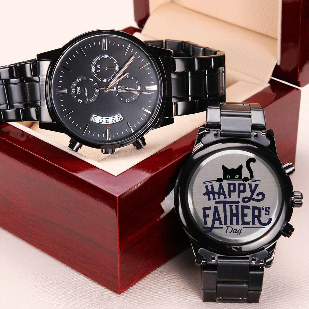 Happy Father's Day Black Chronograph Watch - Jewelry - Epileptic Al’s Shop