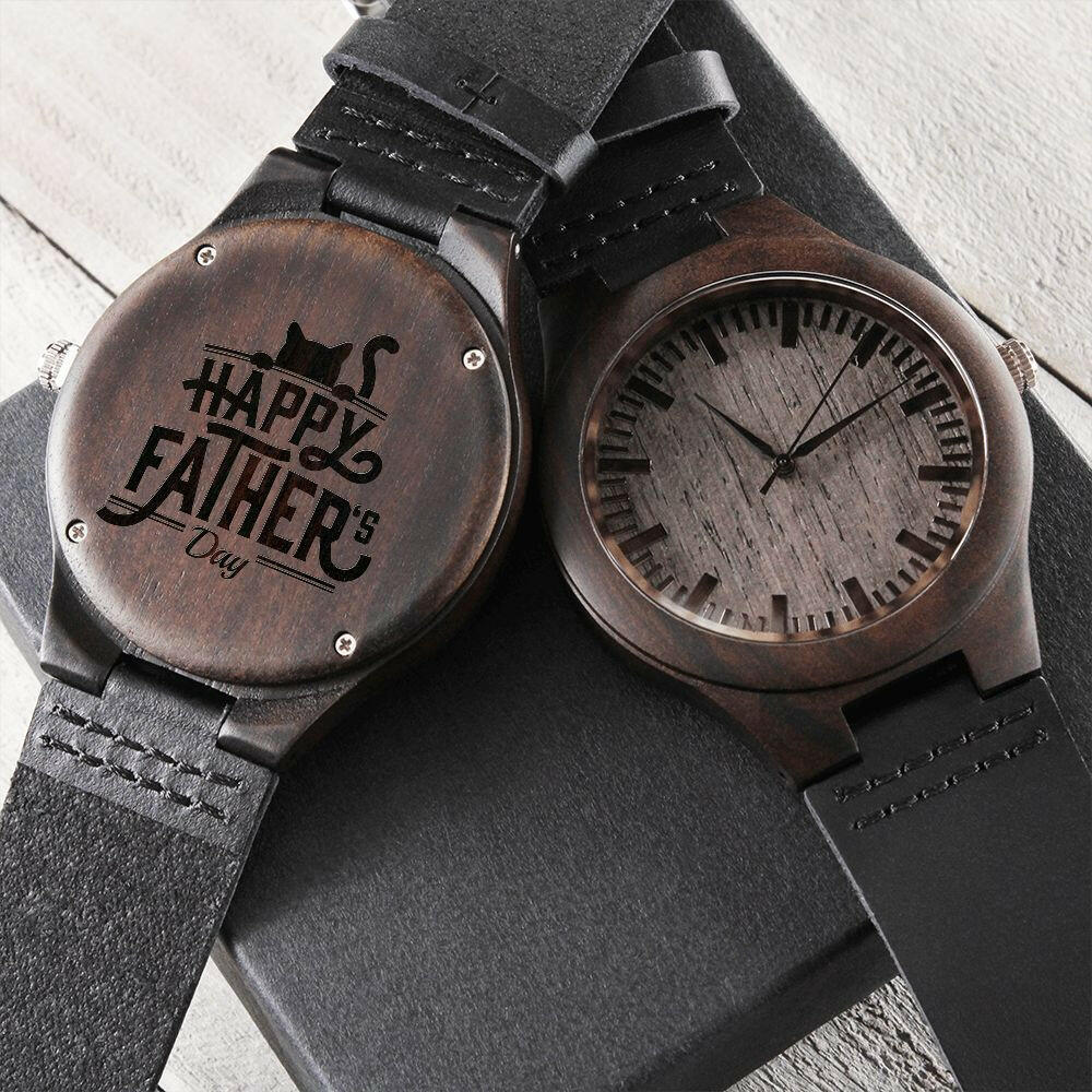 Happy Father's Day Wood Watch - Watches - Epileptic Al’s Shop