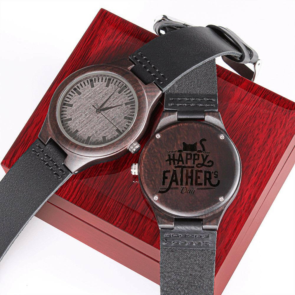 Happy Father's Day Wood Watch - Watches - Epileptic Al’s Shop