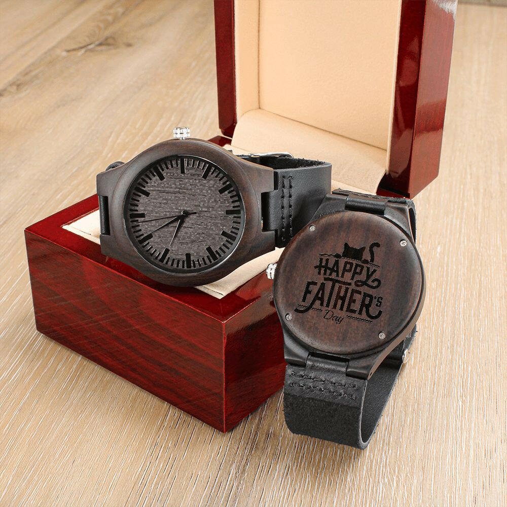 Happy Father's Day Wood Watch - Watches - Epileptic Al’s Shop