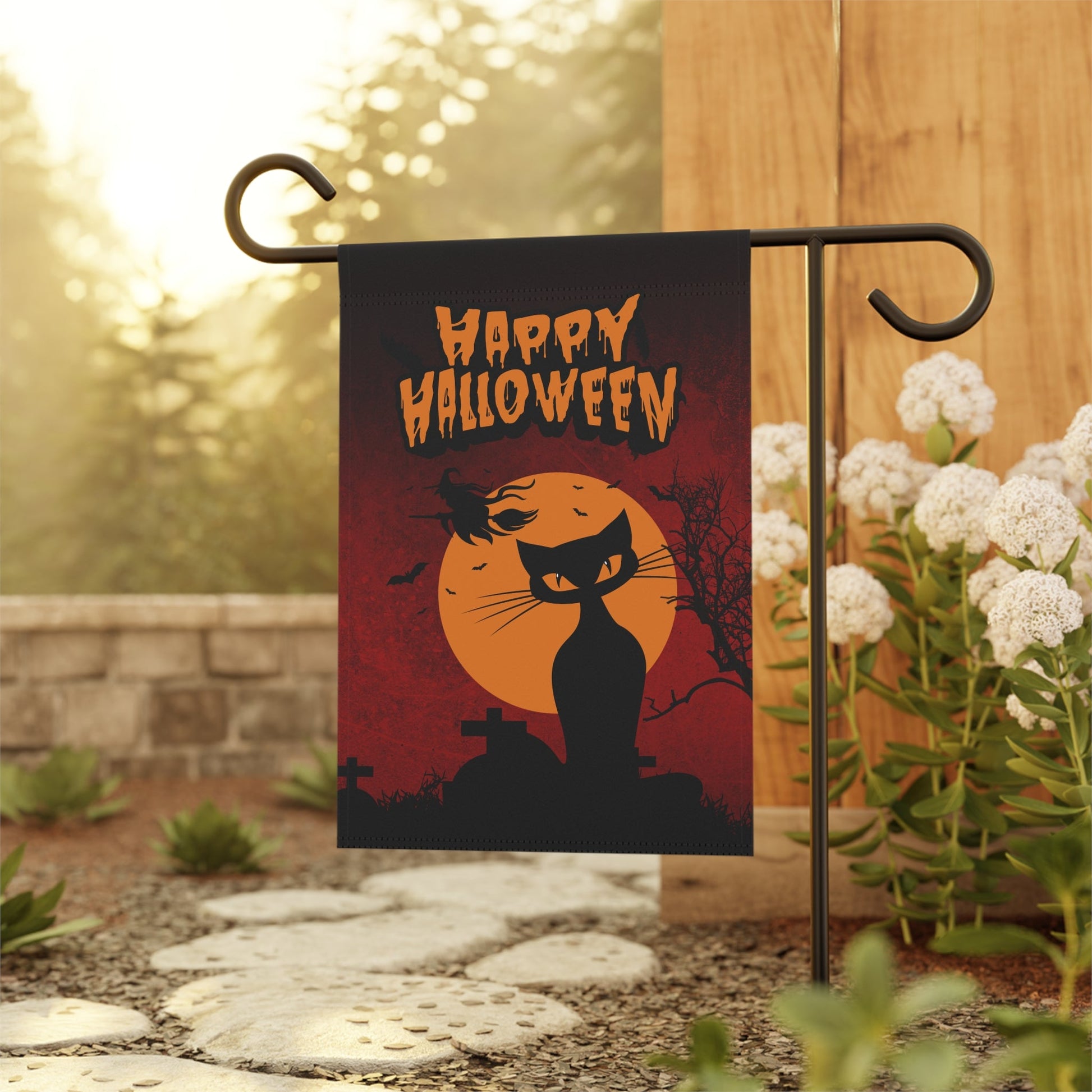 Happy Halloween Kitty Garden & House Banner - Outdoor Decor - EpiAl's Shop