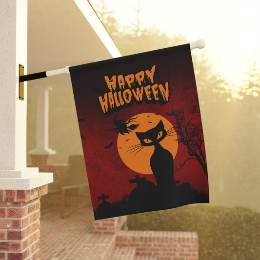 Happy Halloween Kitty Garden & House Banner - Outdoor Decor - EpiAl's Shop