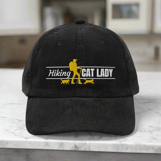 Hiking Cat Lady Corduroy Hat - Hats - EpiAl's Shop