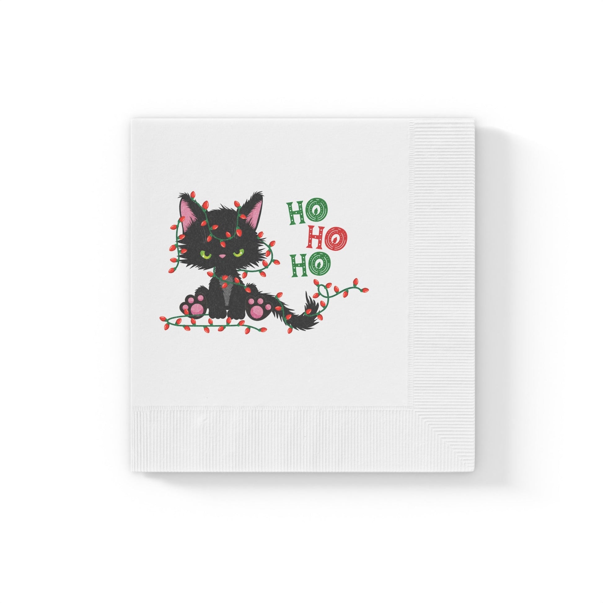 Ho Ho Ho White Coined Napkins - Home Decor - Epileptic Al’s Shop