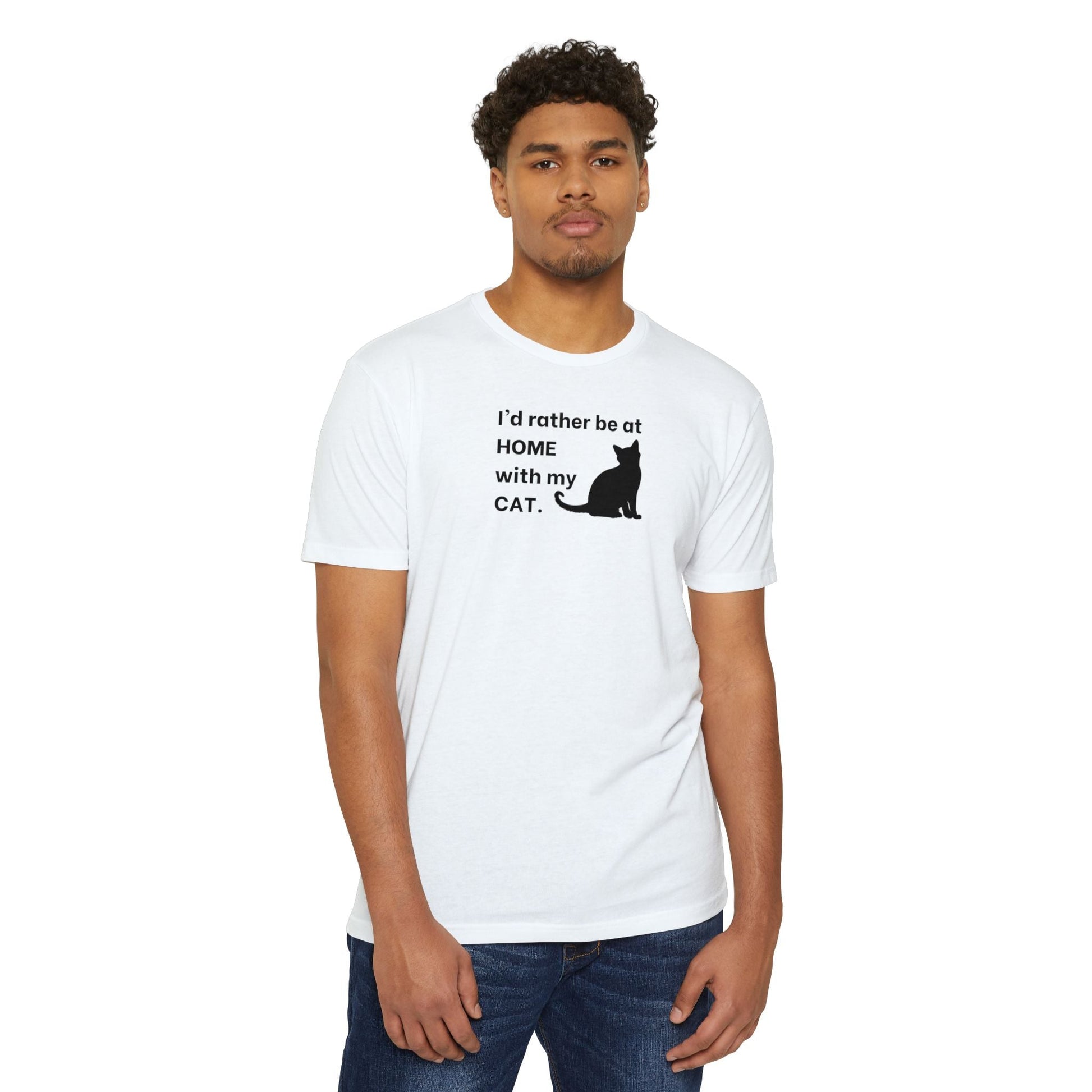 Home With My Cat Unisex CVC Jersey T - shirt - T - Shirt - Epileptic Al’s Shop