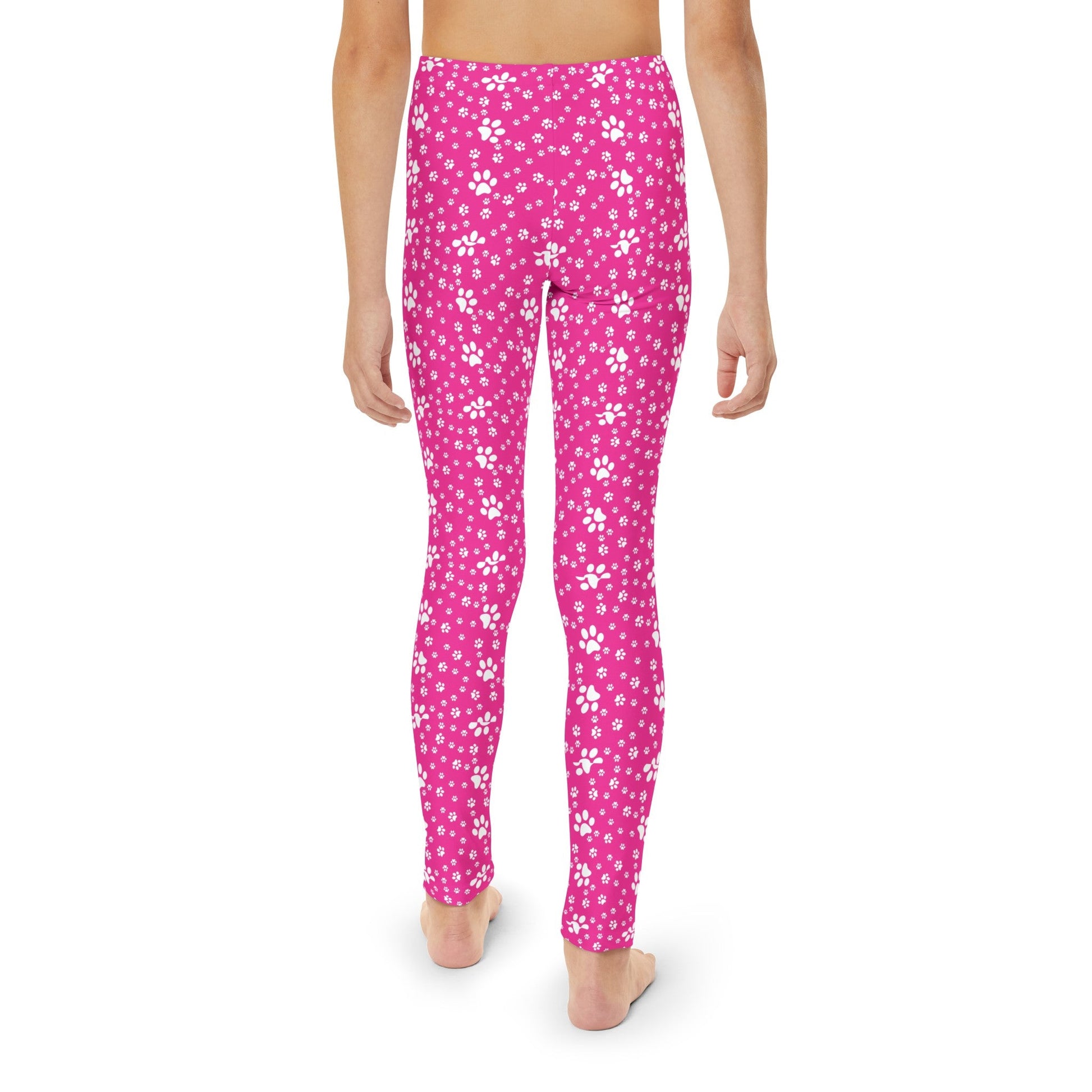 Hot Pink Paws Youth Full - Length Leggings - All Over Prints - Epileptic Al’s Shop