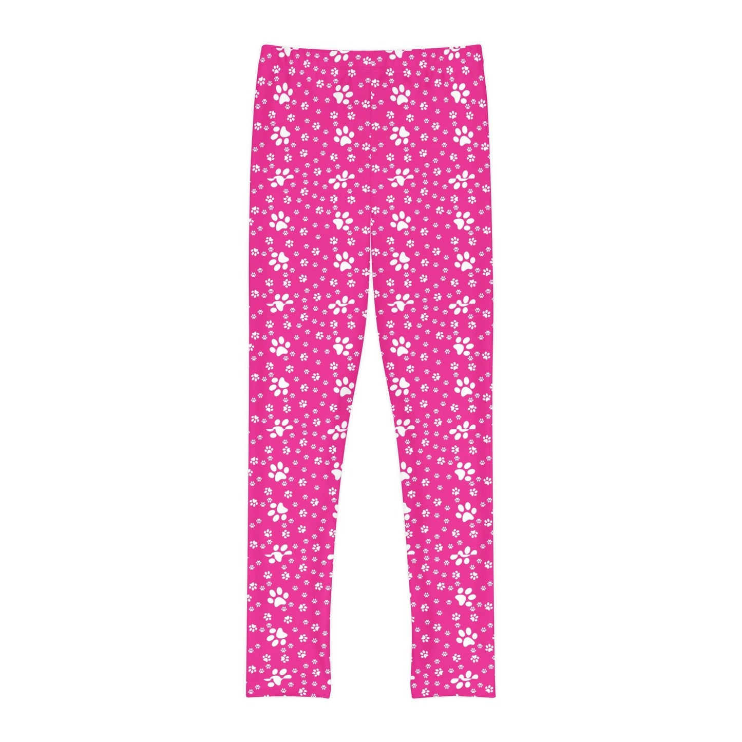 Hot Pink Paws Youth Full - Length Leggings - All Over Prints - Epileptic Al’s Shop