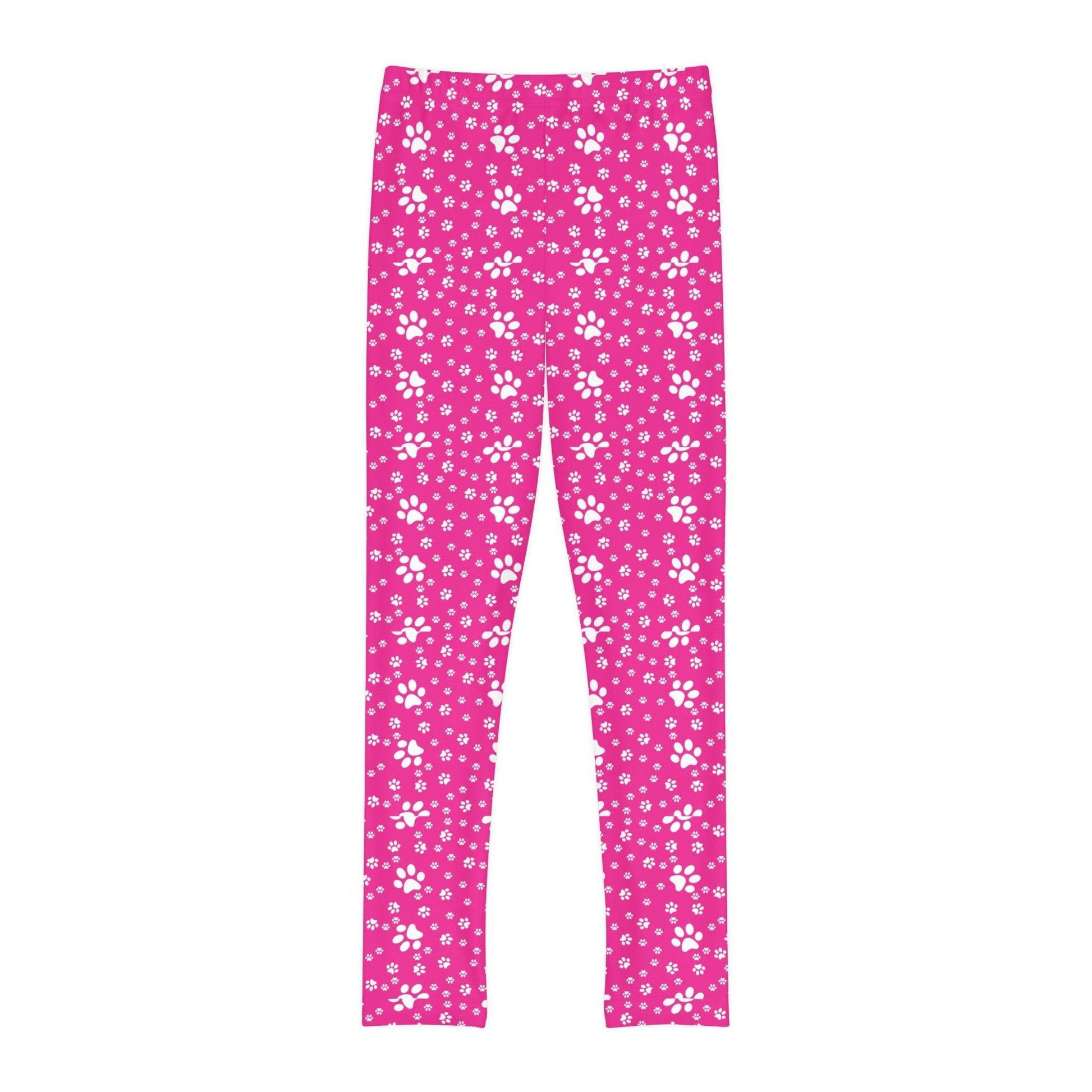 Hot Pink Paws Youth Full - Length Leggings - All Over Prints - Epileptic Al’s Shop