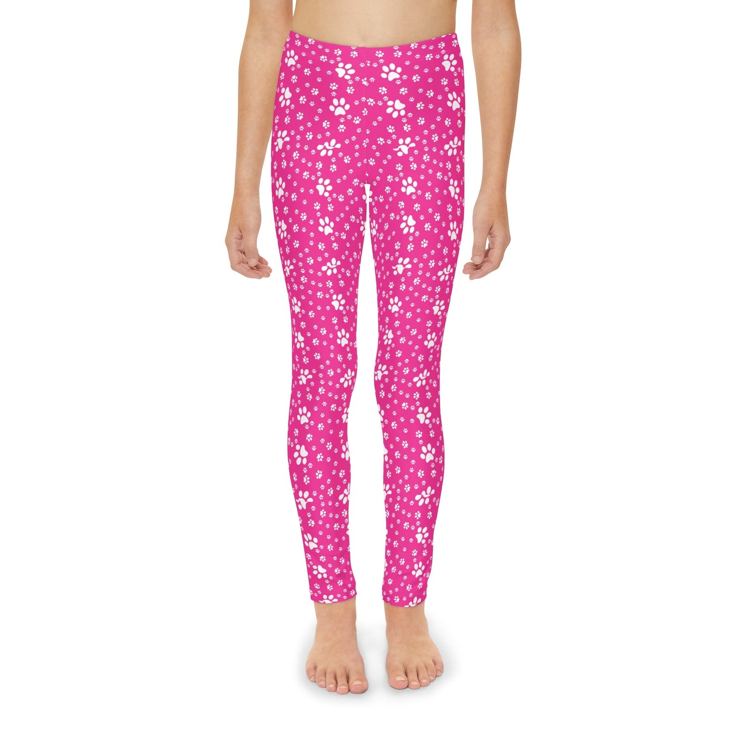 Hot Pink Paws Youth Full - Length Leggings - All Over Prints - Epileptic Al’s Shop