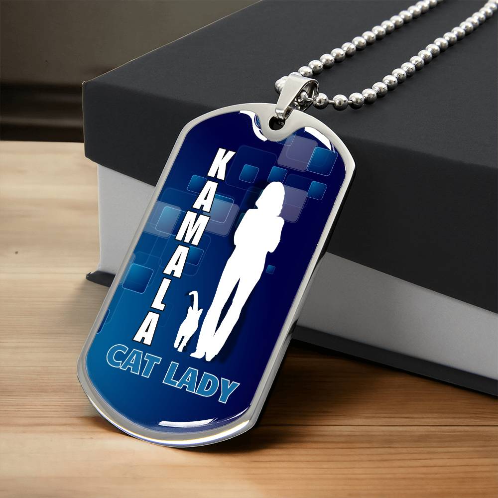 Kamala Cat Lady Dog Tag Necklace - Jewelry - EpiAl's Shop