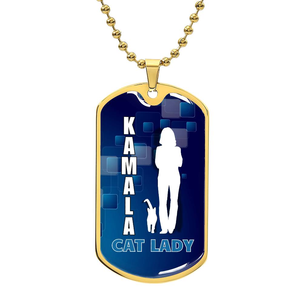 Kamala Cat Lady Dog Tag Necklace - Jewelry - EpiAl's Shop