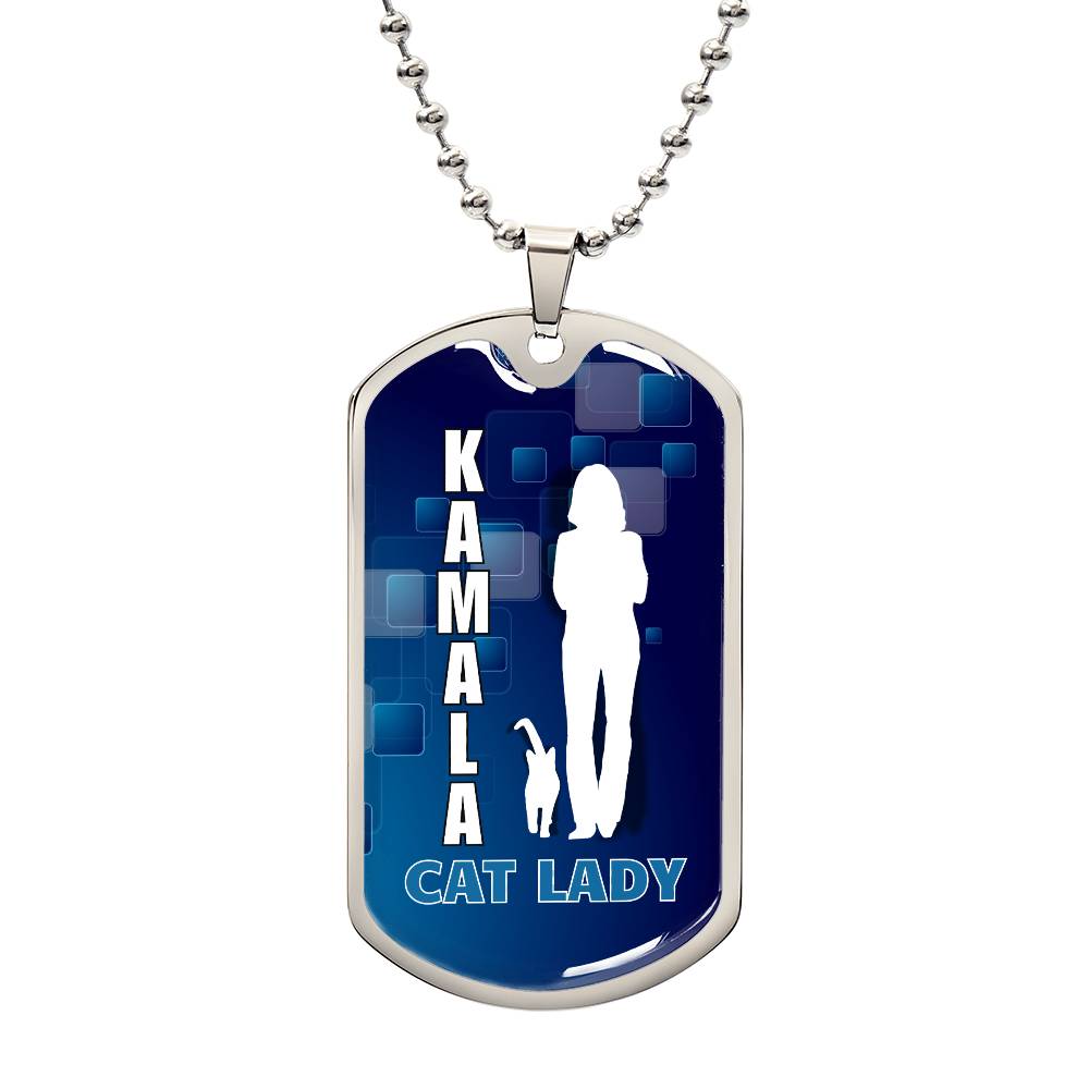 Kamala Cat Lady Dog Tag Necklace - Jewelry - EpiAl's Shop