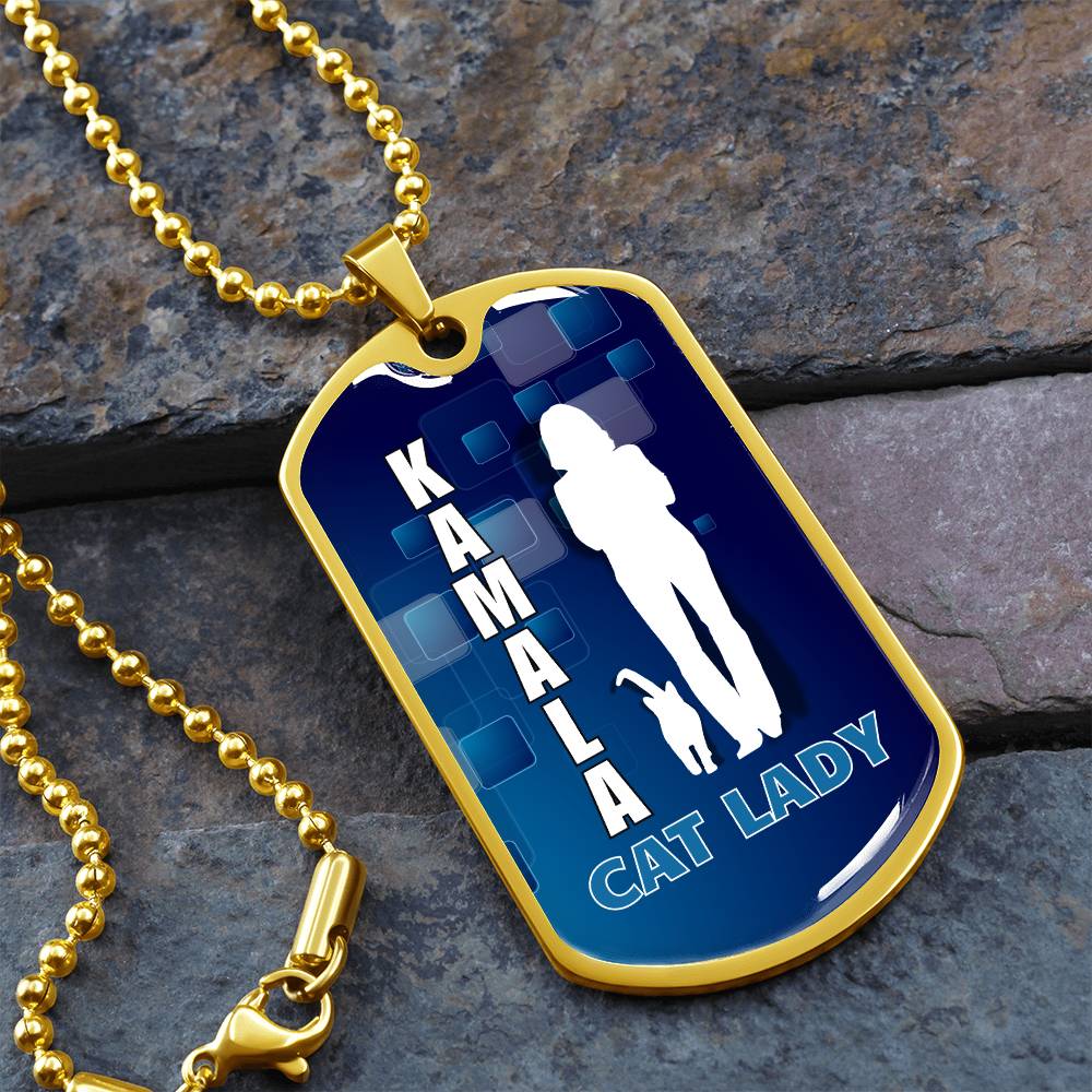 Kamala Cat Lady Dog Tag Necklace - Jewelry - EpiAl's Shop