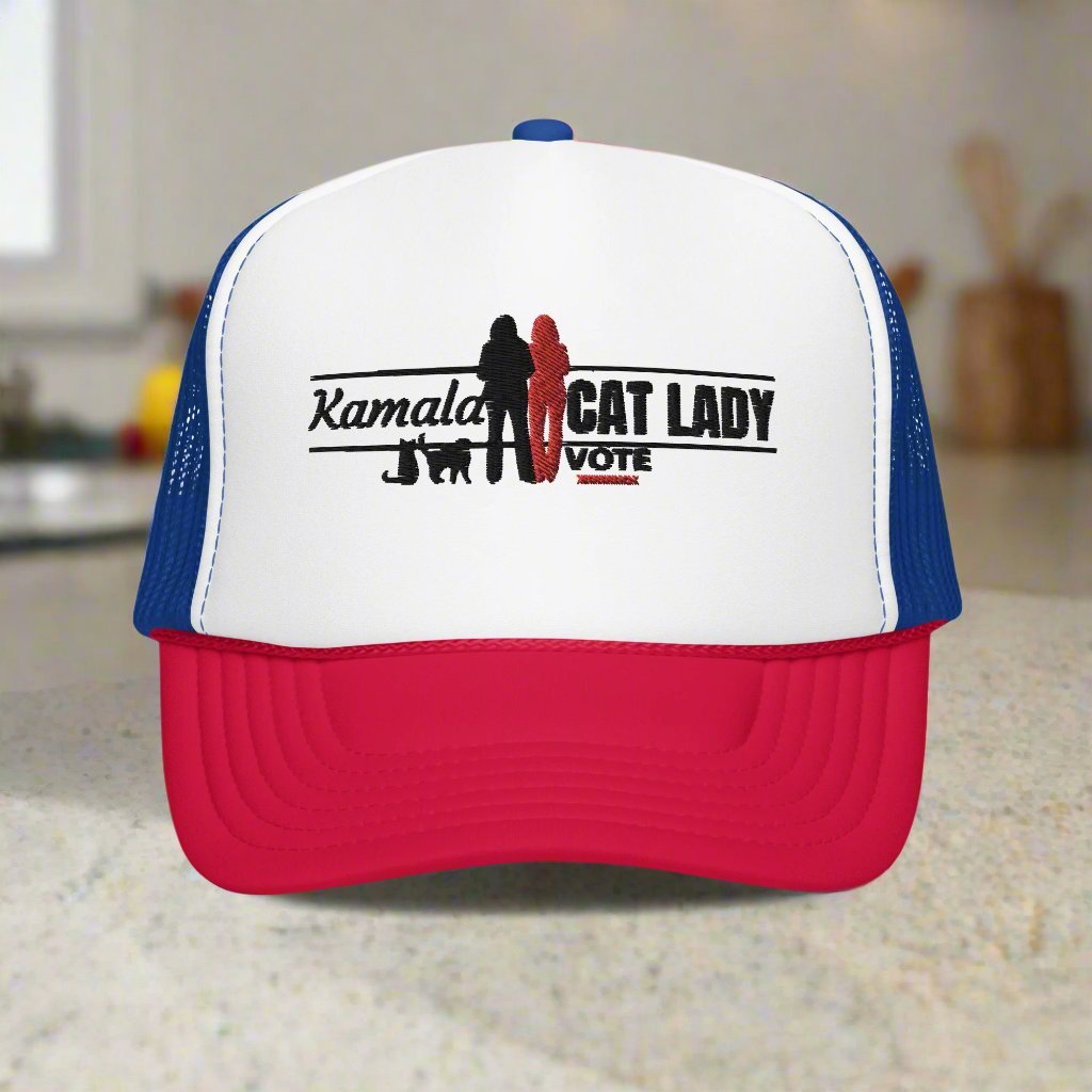 Kamala Cat Lady Foam Trucker Hat - Hats - EpiAl's Shop