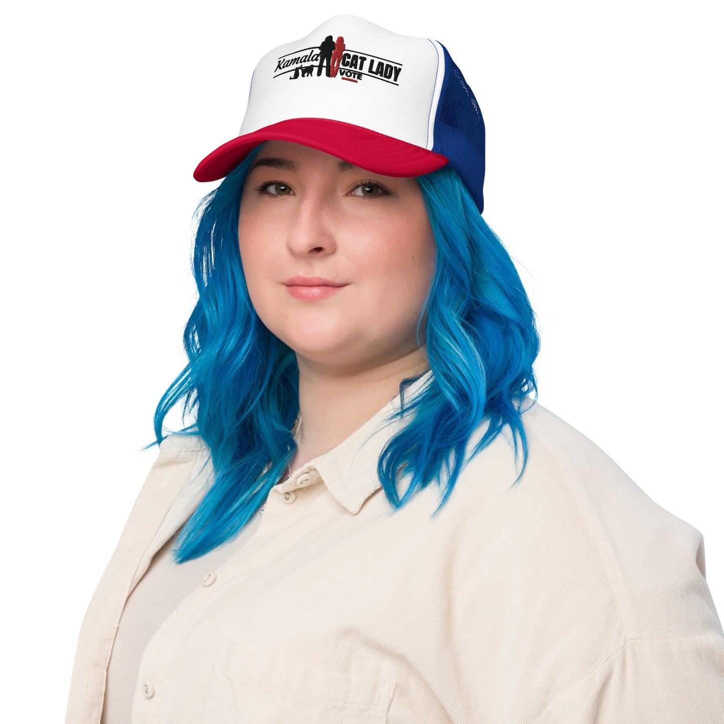 Kamala Cat Lady Foam Trucker Hat - Hats - EpiAl's Shop