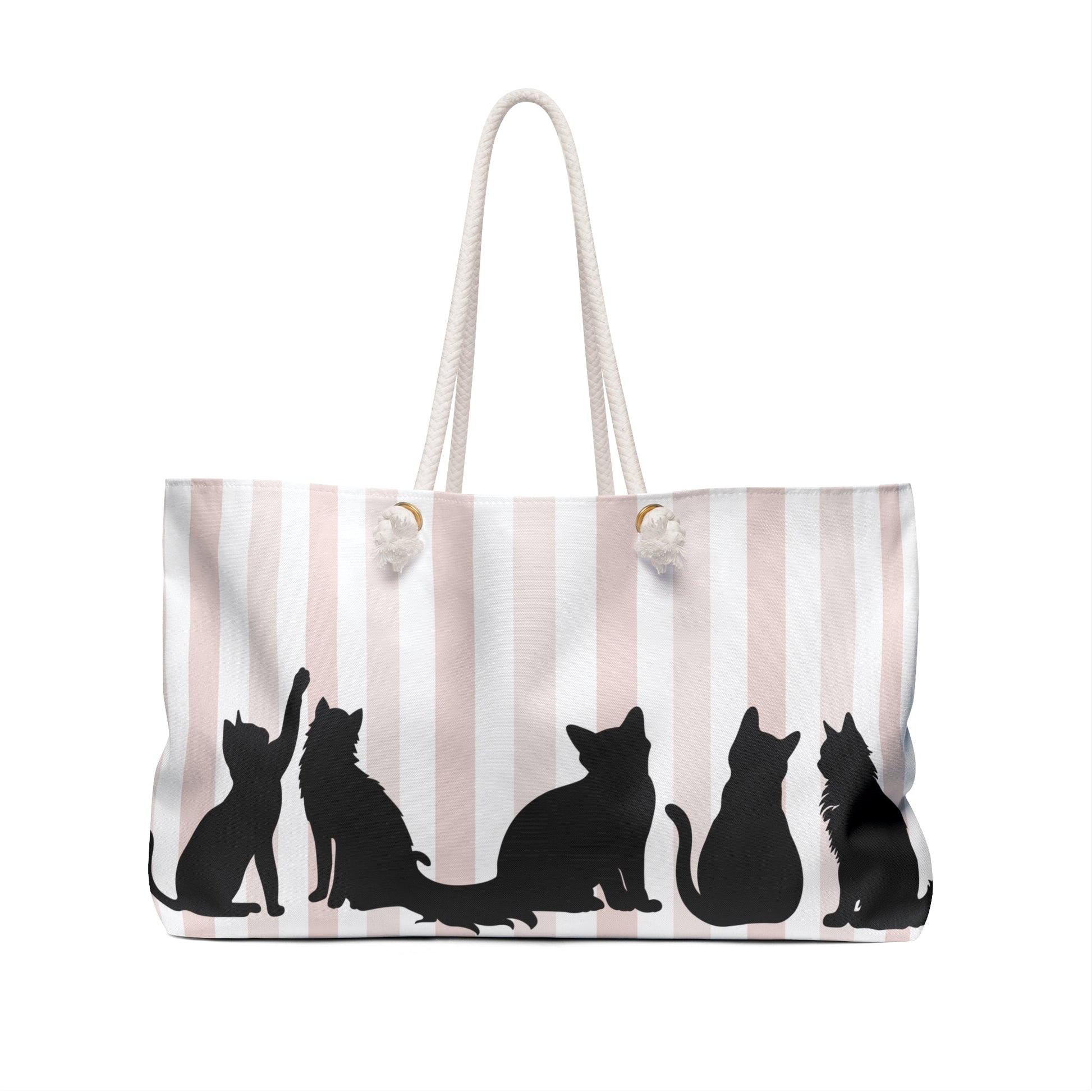 Kitties on Stripes Weekender Bag - Bags - Epileptic Al’s Shop