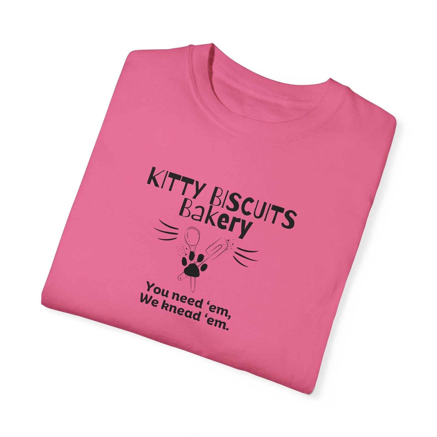 Kitty Biscuits Bakery Unisex Garment - Dyed T - shirt - T - Shirt - Epileptic Al’s Shop