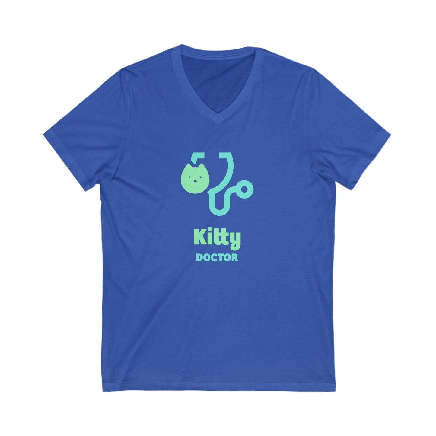 Kitty Doctor Jersey Short Sleeve V - Neck Tee - V - neck - Epileptic Al’s Shop