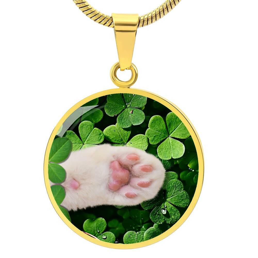 Kitty in Clover Patch Necklace - Jewelry - Epileptic Al’s Shop