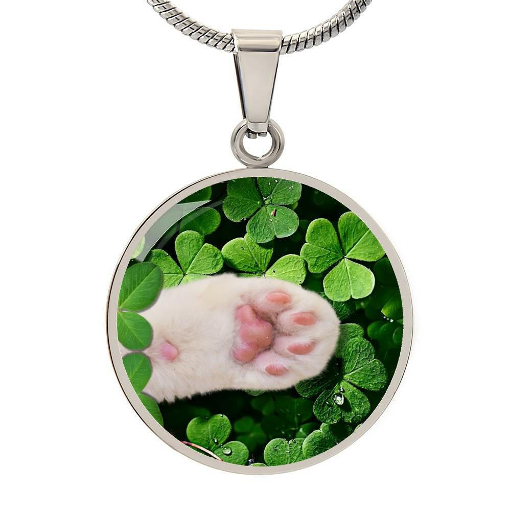 Kitty in Clover Patch Necklace - Jewelry - Epileptic Al’s Shop