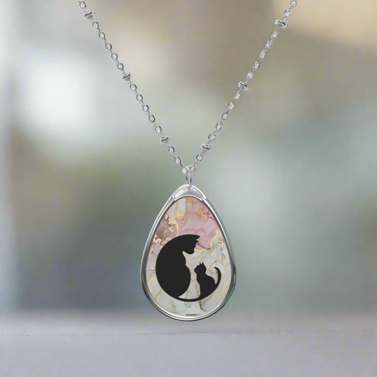 Kitty Kat Oval Necklace - Accessories - Epileptic Al’s Shop