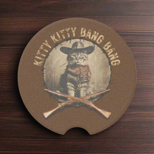 Kitty Kitty Bang Bang Soapstone Car Coaster - Home Decor - EpiAl's Shop