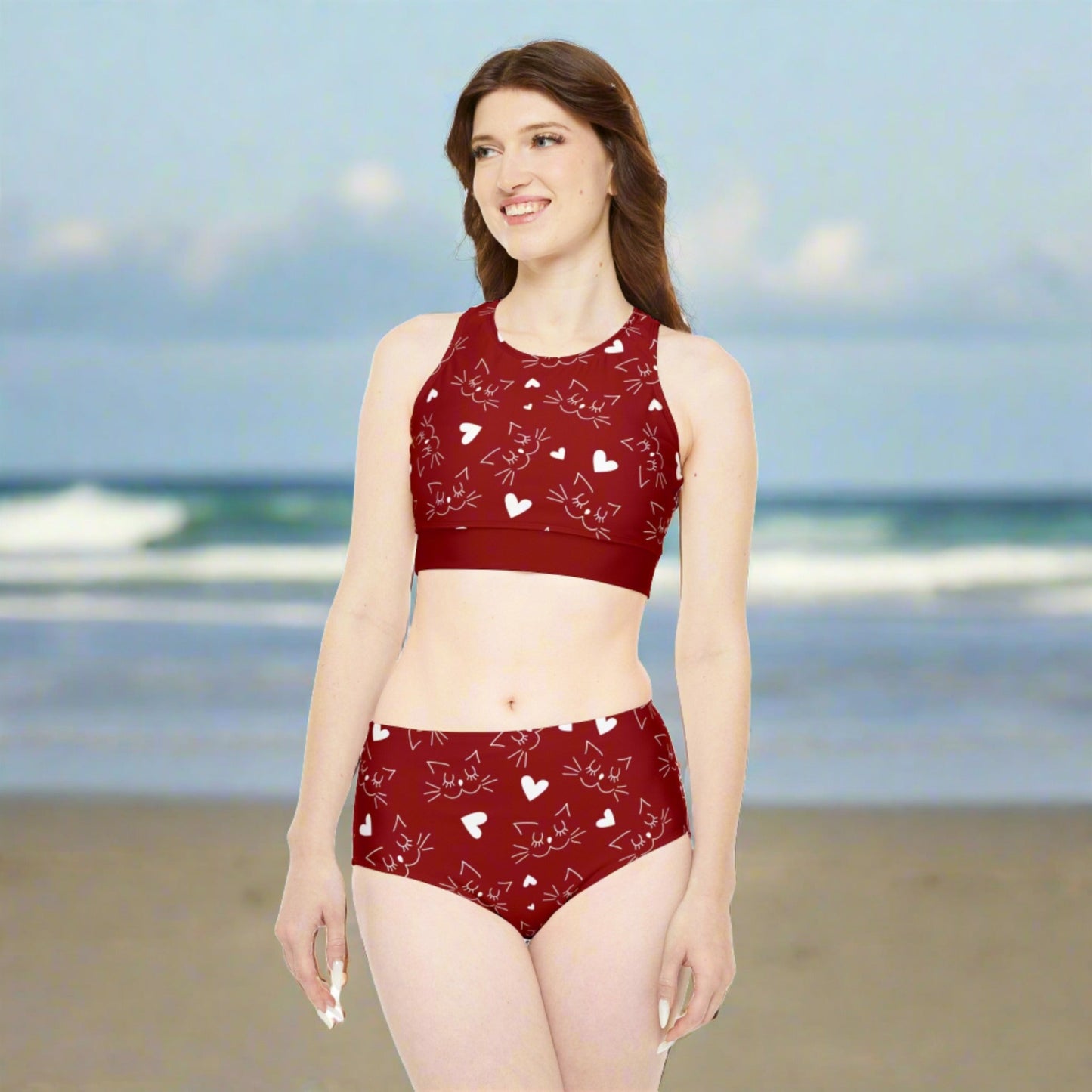 Kitty Love Sporty Bikini Set - All Over Prints - Epileptic Al’s Shop