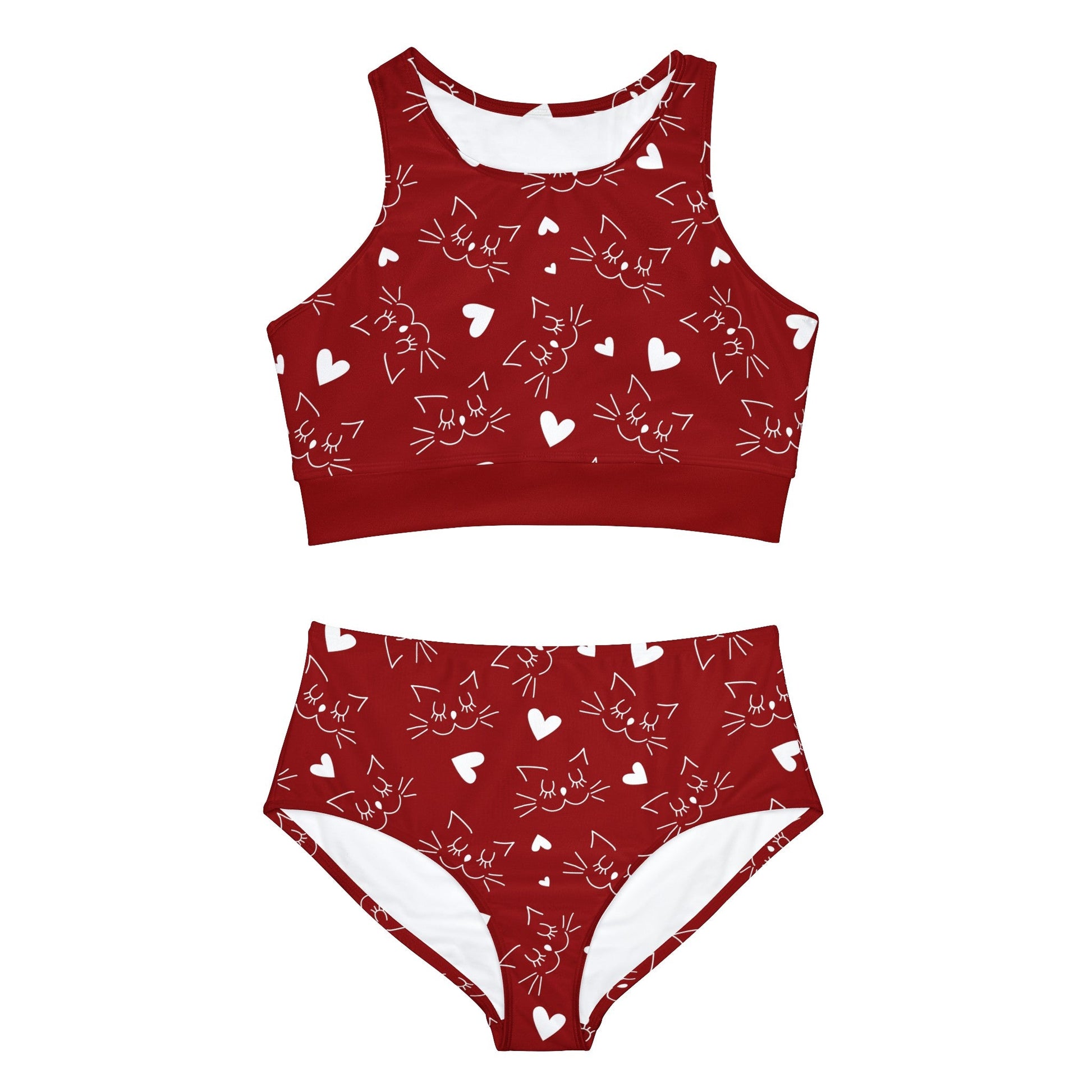 Kitty Love Sporty Bikini Set - All Over Prints - Epileptic Al’s Shop