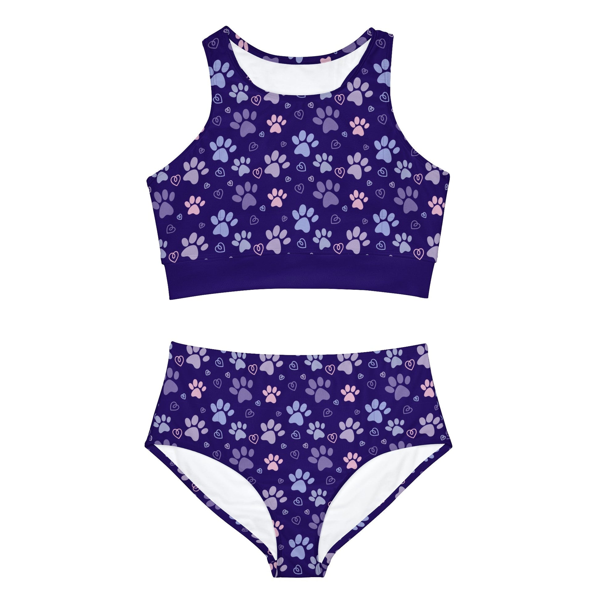 Kitty Tracks Sporty Bikini Set - All Over Prints - Epileptic Al’s Shop