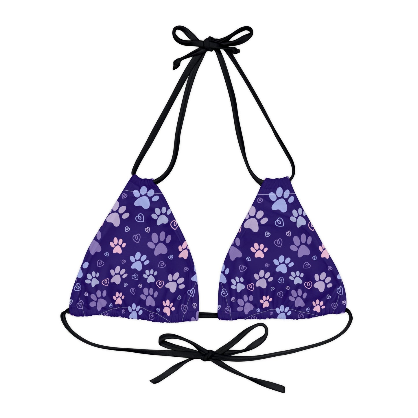 Kitty Tracks Strappy Triangle Bikini Top - All Over Prints - Epileptic Al’s Shop