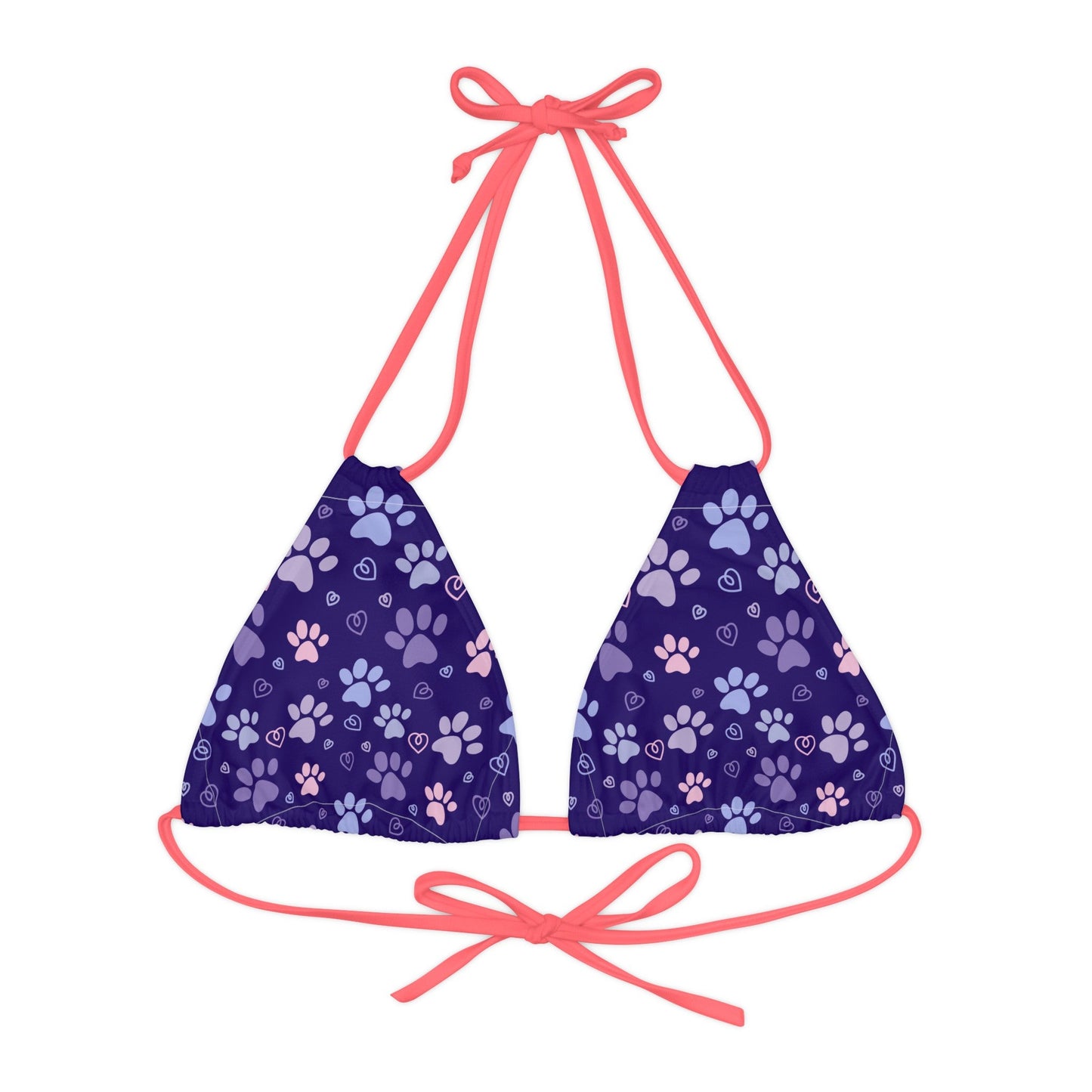 Kitty Tracks Strappy Triangle Bikini Top - All Over Prints - Epileptic Al’s Shop