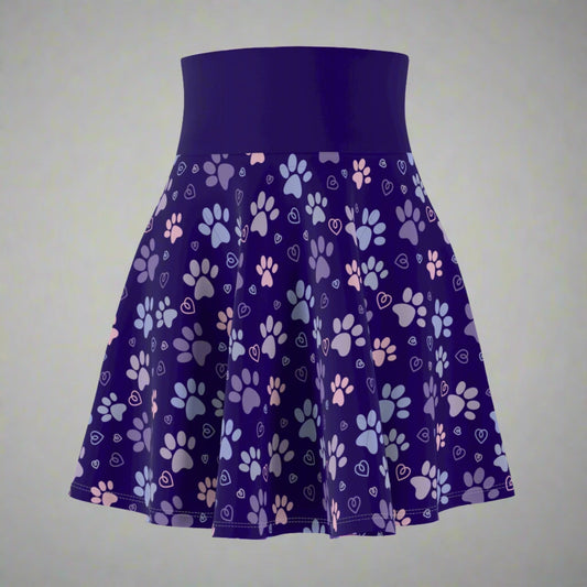 Kitty Tracks Women's Skater Skirt - All Over Prints - Epileptic Al’s Shop